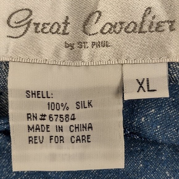 Great Cavalier by St. Paul 100% Silk Vintage 2-Piece Blue Lounge Set Women’s XL - Picture 16 of 16